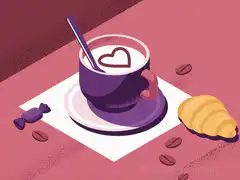 Latte art heart animation