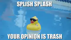 Splish Splash Your Opinion Is Trash Rubber Duck