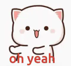 cute white cat dancing oh yeah