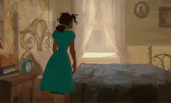 Tiana flops onto her bed