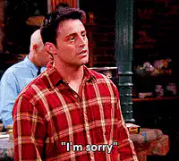 Joey I'm Sorry gesture