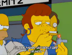 Homer demands satisfaction from Lenny