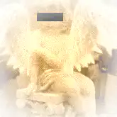 Fuzzy glowing angel statue