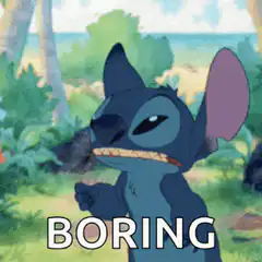 Stitch crying boring