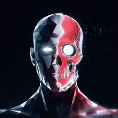Low poly skull morphing animation