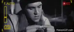 Man looking at finger with camera overlay