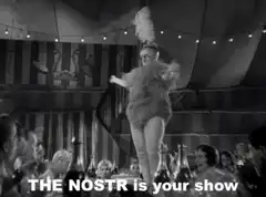 Showgirl dances on table