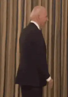 Joe Biden turns and smiles