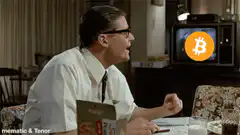 Man laughing at Bitcoin on TV