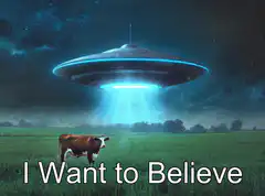 Cow UFO abduction I Want to Believe