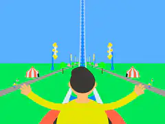 Person on a roller coaster loop