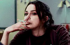 Woman smoking a cigarette