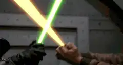 Han Solo and Darth Vader lightsaber clash