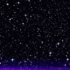 Twinkling stars on dark background