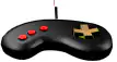 Black Game Controller with Red Buttons