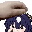 Hand patting anime girl head