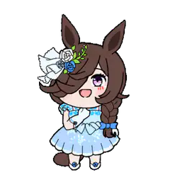 Chibi horse girl with flowers