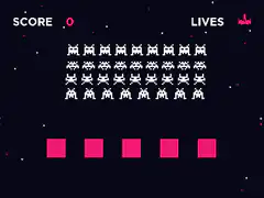 Pixel Art Space Invaders Gameplay