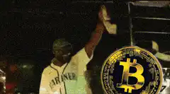 Man throwing money with Bitcoin logo