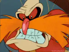 Dr. Robotnik gritting teeth angrily