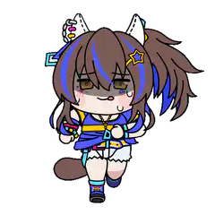 Chibi anime girl running