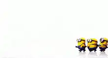 Minions dancing in a line
