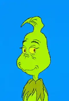 The Grinch smirking and changing expressions