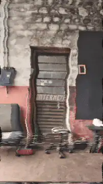 Room with water distortion effect