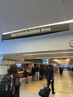 Recombobulation Area sign in airport