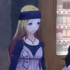 anime girl adjusting headband