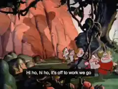 Seven Dwarfs marching to work