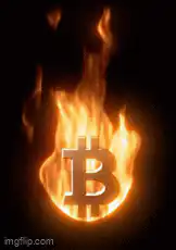 Bitcoin Symbol on Fire