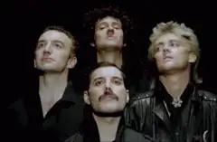 Queen band members making funny faces
