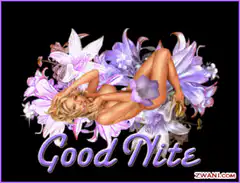 Good Nite sleeping woman with flowers