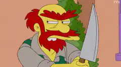 Lenny with a knife