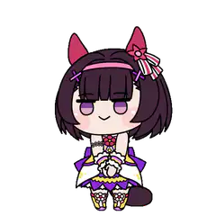 Chibi girl with cat ears and tail