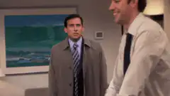 Michael Scott hugs Jim