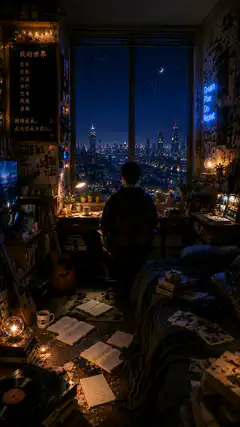 Person watching city time lapse