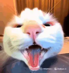 Cat eats orange slice