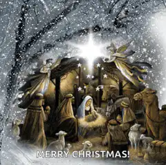 Merry Christmas Nativity Scene
