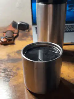 Steam rising from hot coffee