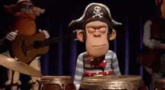 Pirate Monkey Drumming with Text
