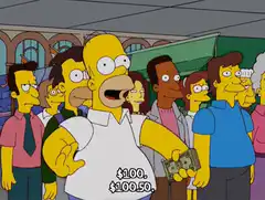 Homer and Lenny bid at auction
