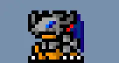 pixel art cat with blue ears