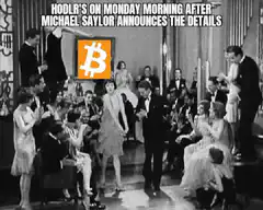 Roaring 20s woman dancing with Bitcoin logo