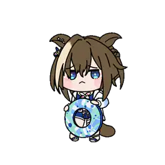 chibi character holding donut