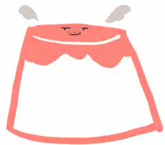 Pink pudding with wings