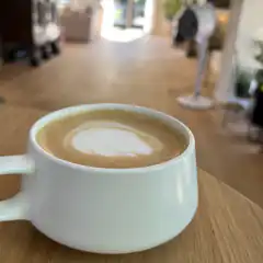 Latte art in a white cup