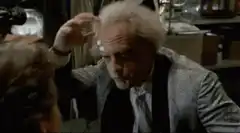 Doc Brown scratching his head