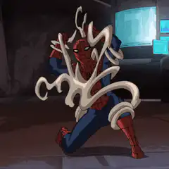 Spider-Man fighting white goo